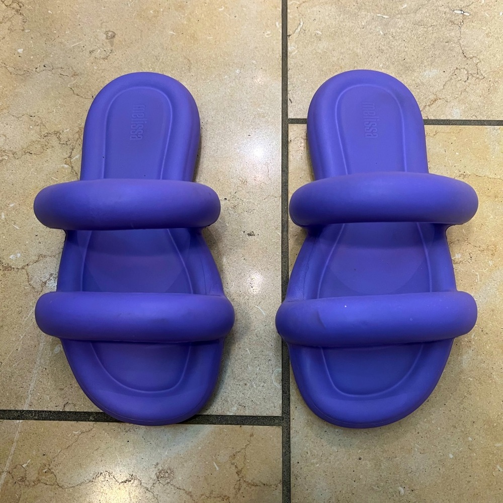 Cute Melissa purple rubber sandals size 7 US